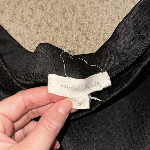 painted threads black a-line skirt - Picture 2 of 3